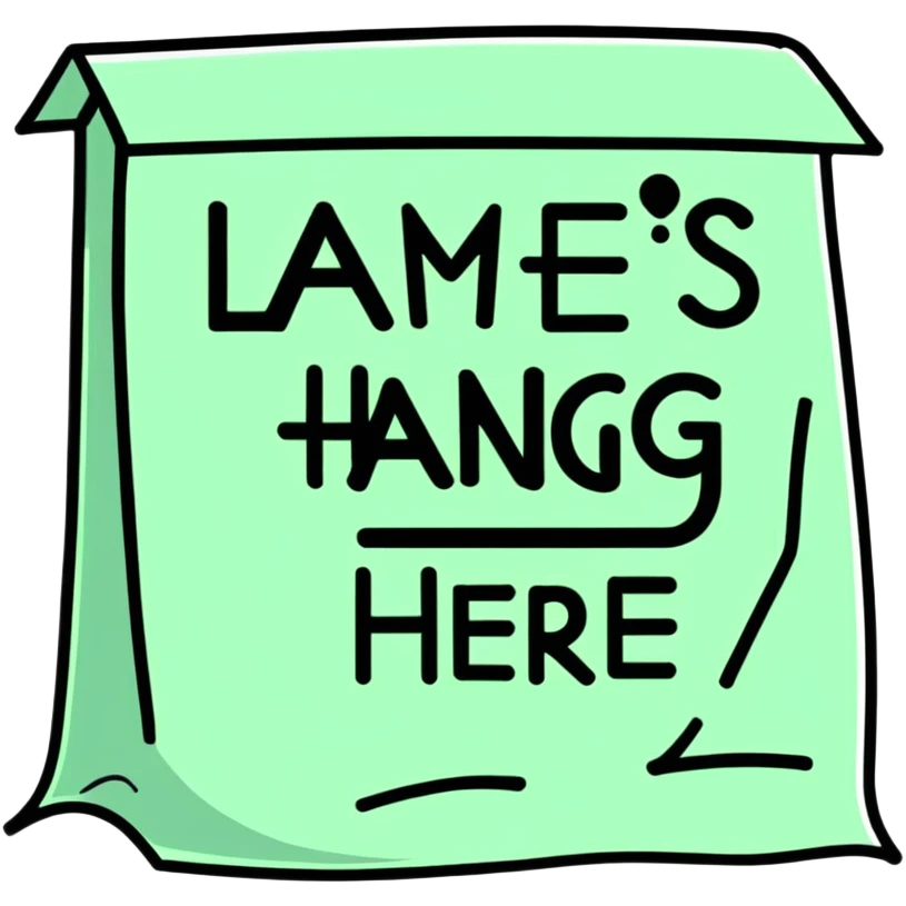 A sign that says lames can’t hang here emoji