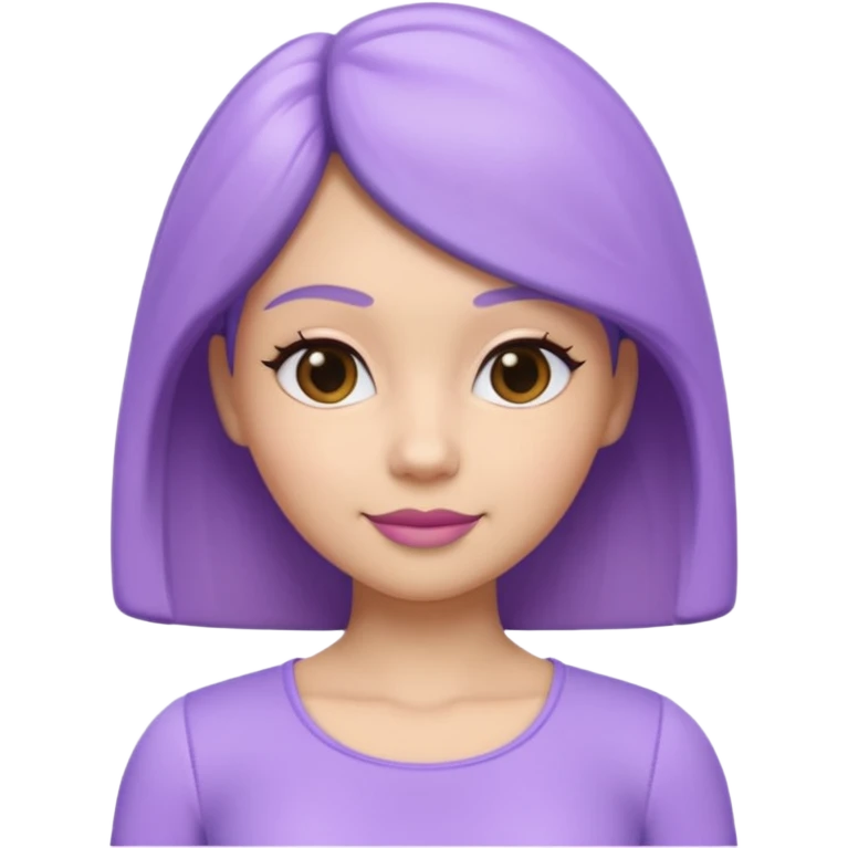 A 3D cartoon lavender-purple women’s top, smooth rounded neckline, simple design, glossy surface, plain background, Memoji-style. emoji