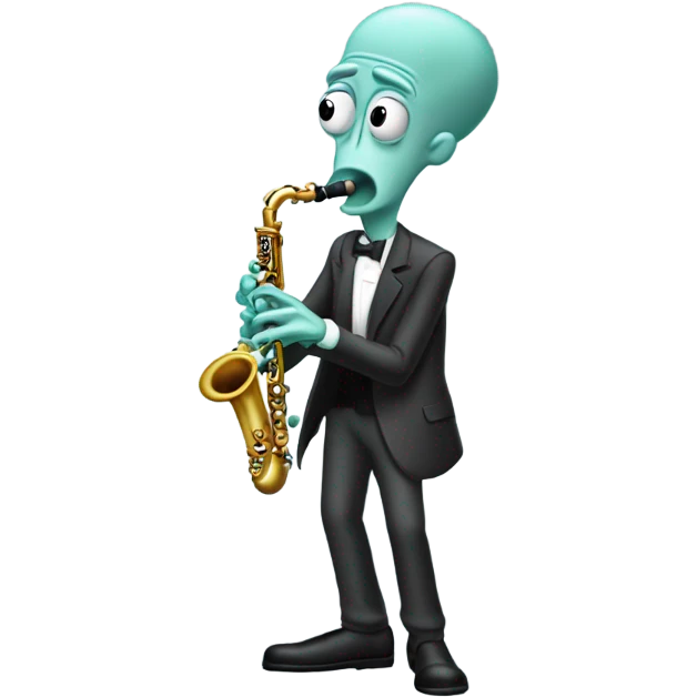 Squidward playing clarinet emoji