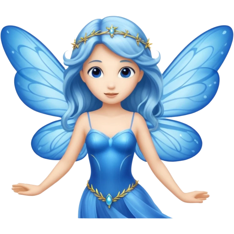 Flying blue fairy emoji