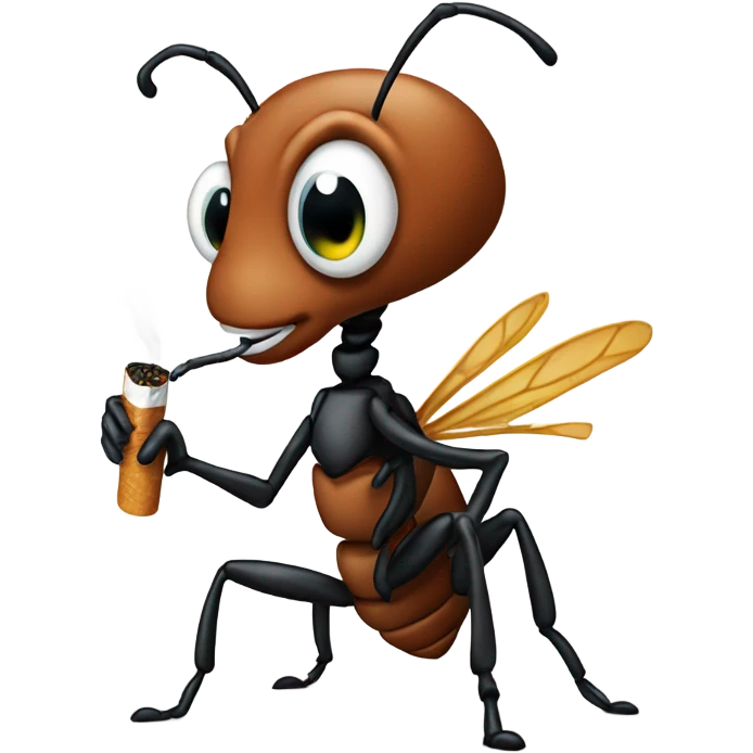 Ant holding a cigarette ￼ emoji