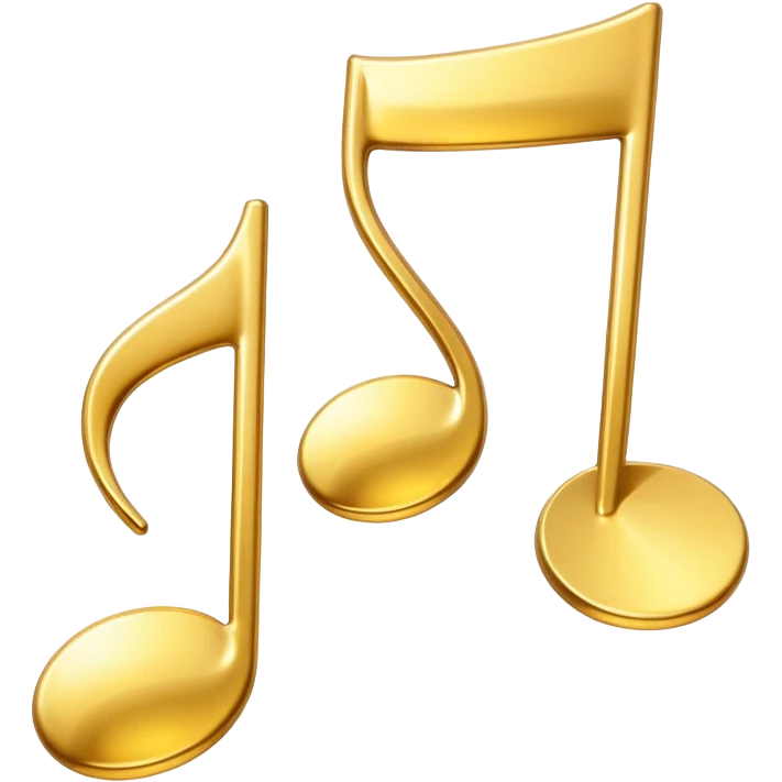 drei musiknoten in goldfarben emoji