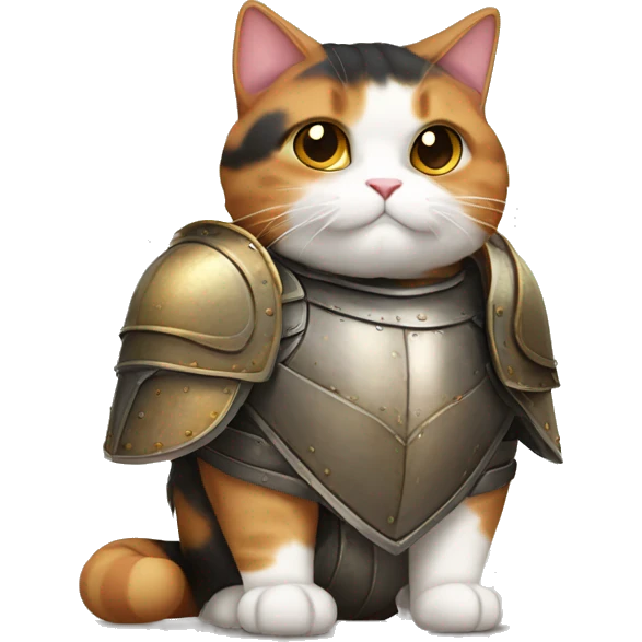 Fat calico cat with armor  emoji