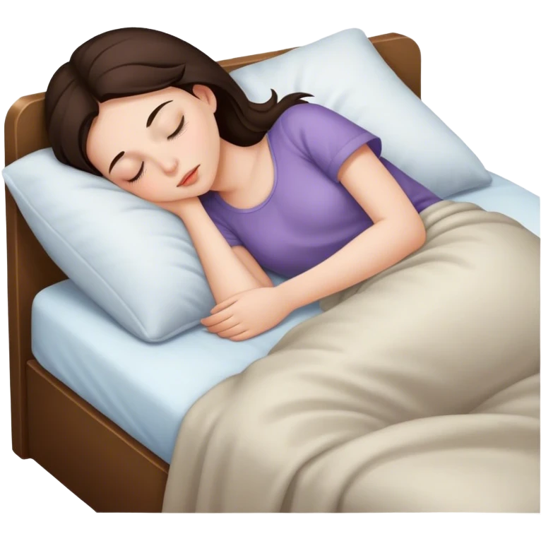 brunette girl sleeping emoji