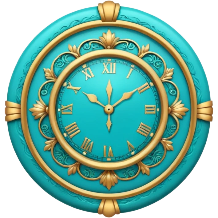 turquoise clock emoji