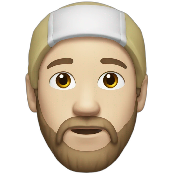Eminem with a beard and blue eyes emoji