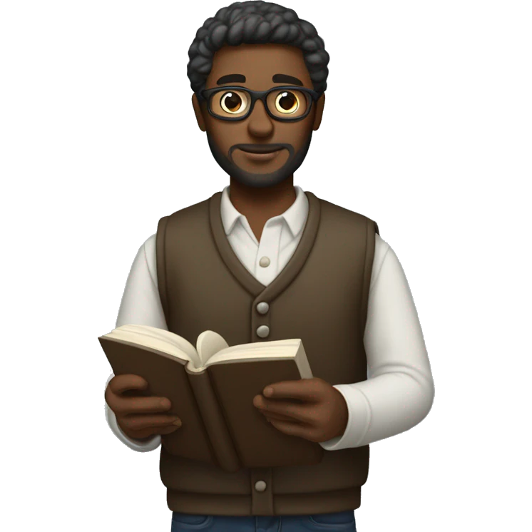 a literary curator with a book in his hands emoji