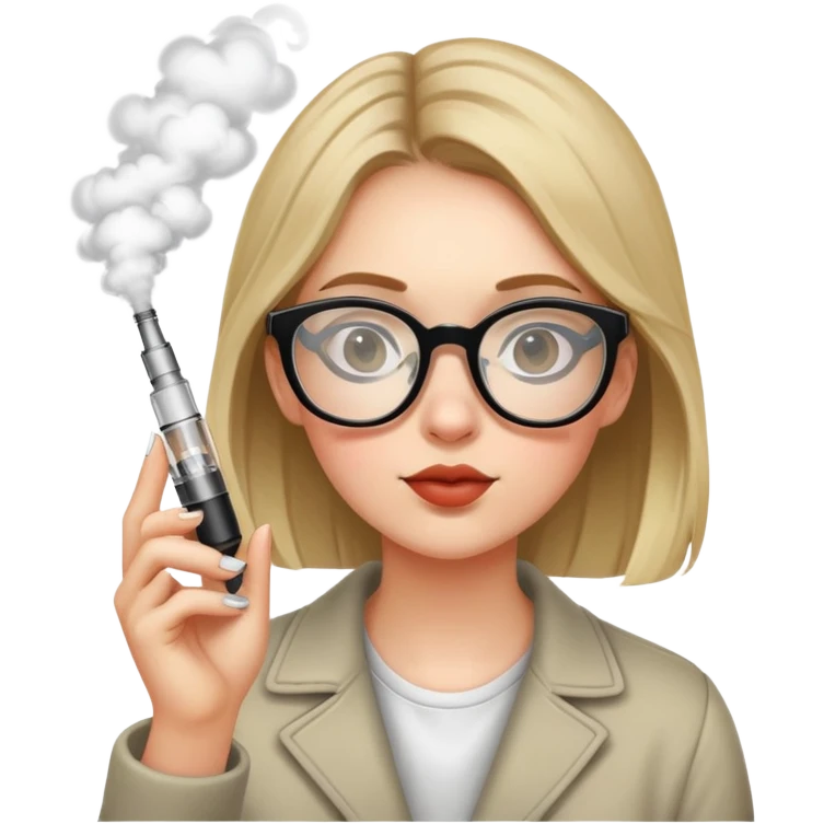 Girl with glasses vaping emoji