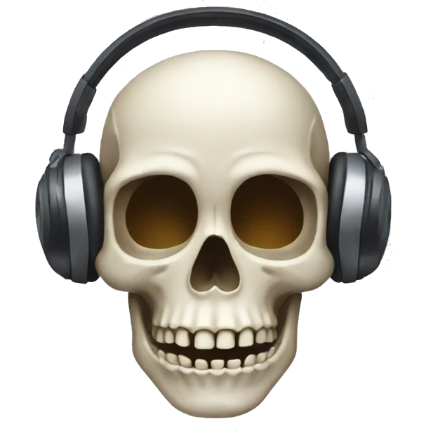 Skull wearing headphones  emoji