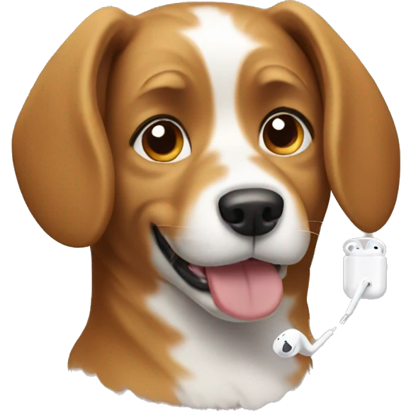 Dog with airpods  emoji