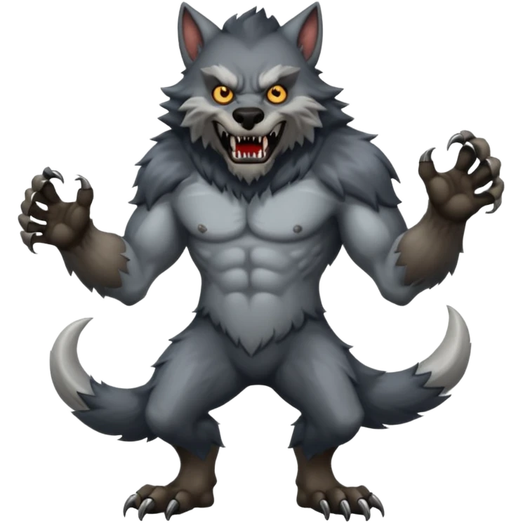 Werewolf mixed with a monster  full body emoji
