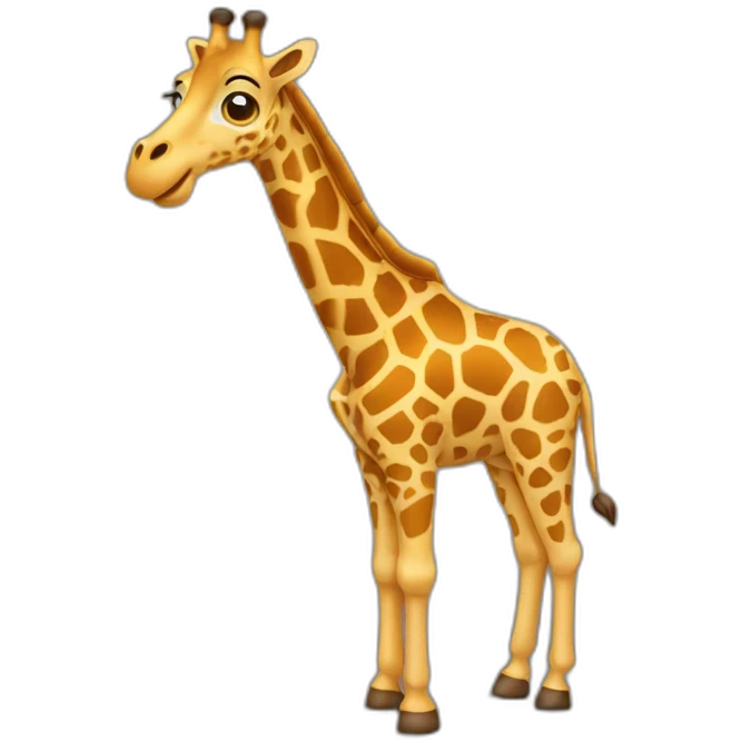 Carton sur une girafe emoji