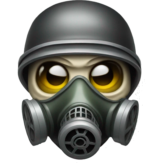 Angry Skull wearing full face gas mask emoji