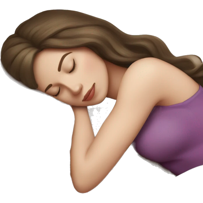 sleeping beauty brunette white girl with a silk pillow emoji