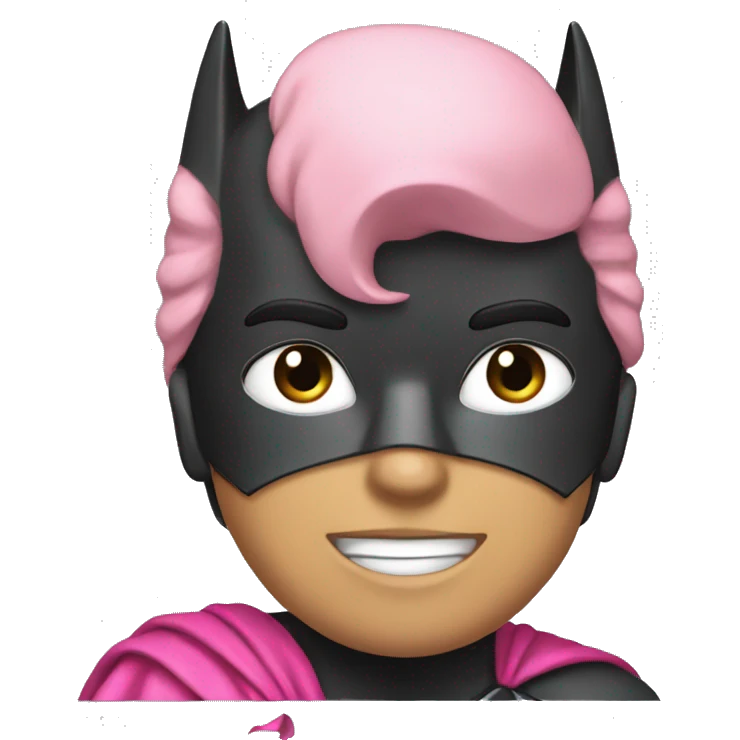 batman with pink bow on head emoji