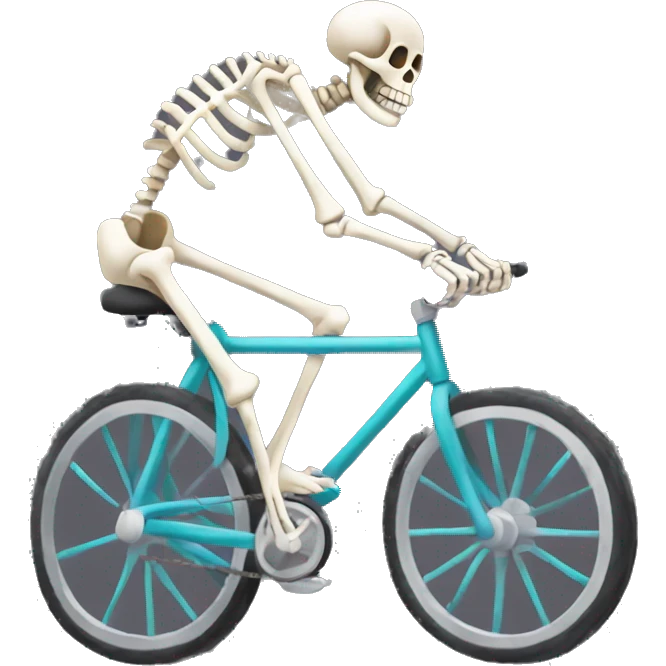 skeleton ricing a bicyle side view emoji