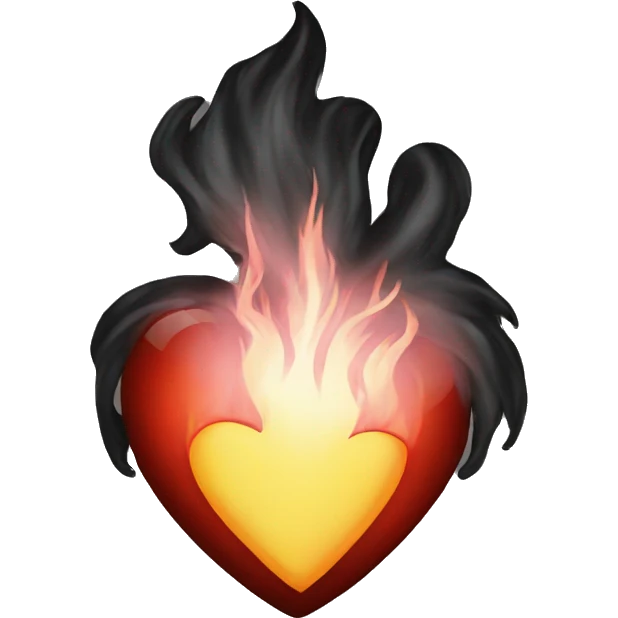 black heart with fire emoji