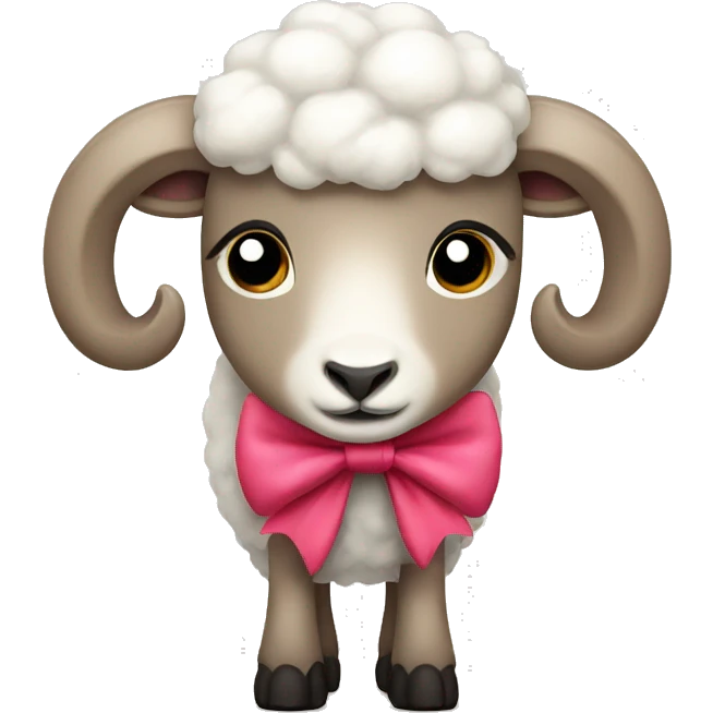 Sheep with bow emoji