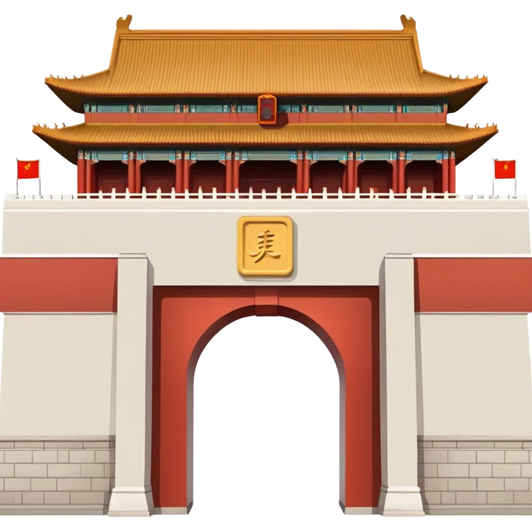 Tiananmen Square gate, Beijing, Chinese architecture, travel illustration emoji