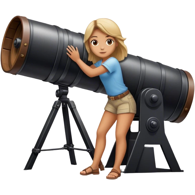 A girl inside the barrel of a canon, ready to be launched into the sky! emoji