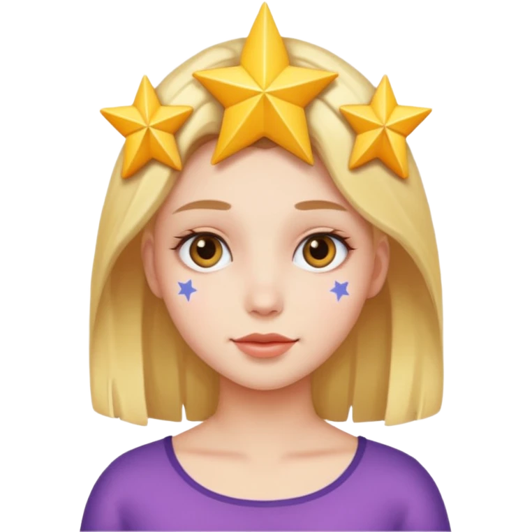 Human girl with a star face head emoji