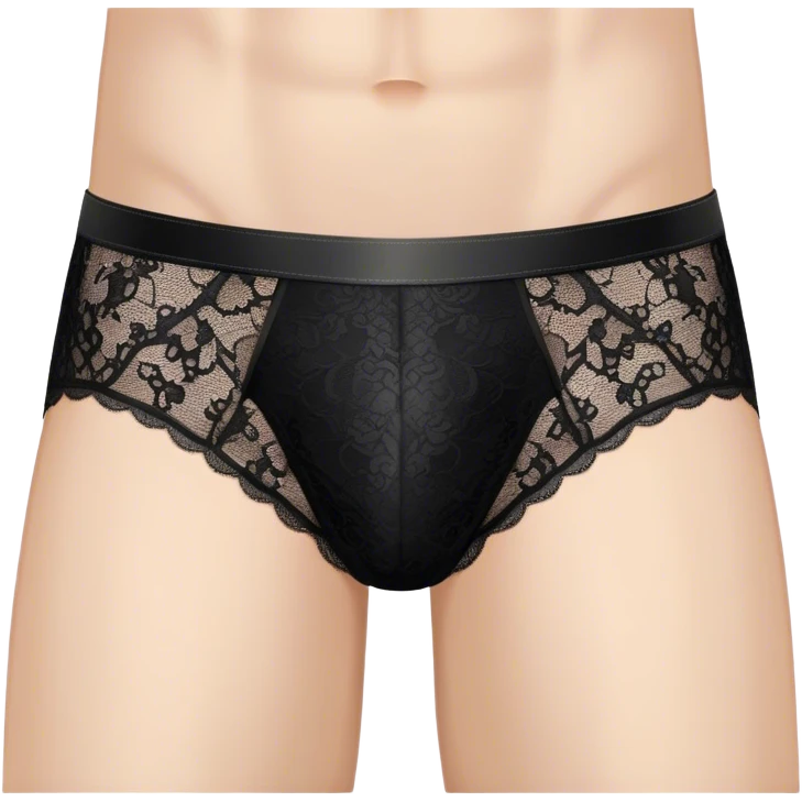 Black lace men’s briefs emoji