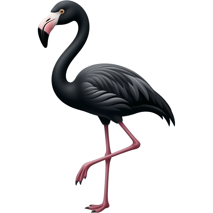 Black flamingo in heart emoji