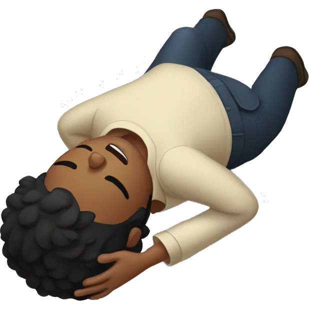 Black haired man lying unconscious on the ground emoji