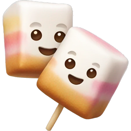 Two cute chamallows emoji