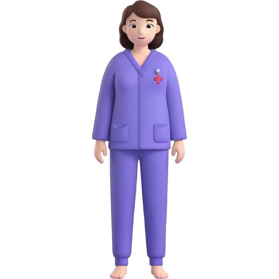 clean and modern adult body silhouette in 3D style wearing #6fe8f3 pajamas with subtle hospital wristband, no face, for psychiatric clinic Discord role icon emoji