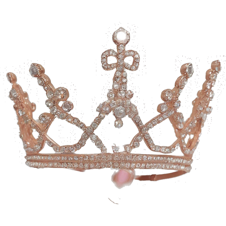 ￼￼realistic ￼Rose gold crystal tiara emoji