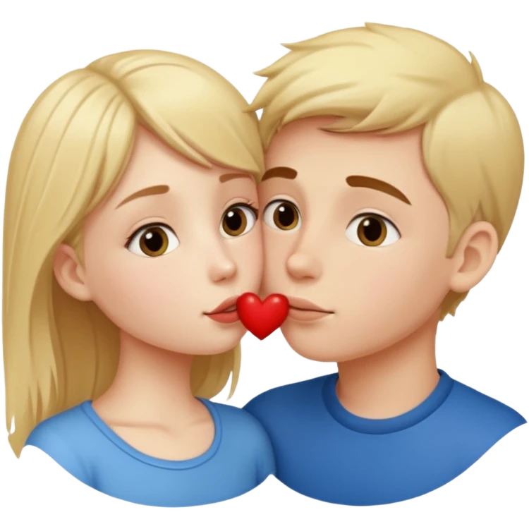 A cute girl kissing a boy  emoji