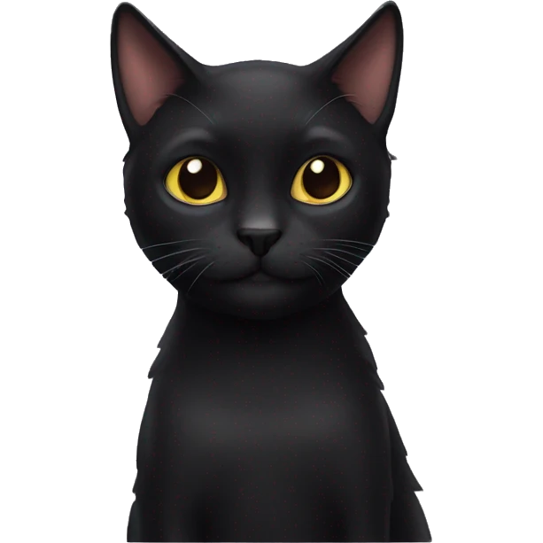 Scootish sorthair black cat non ears emoji