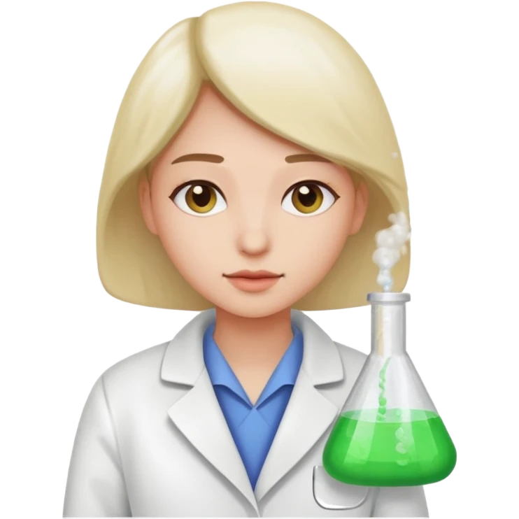 A person in a white coat is experimenting with chemicals. emoji