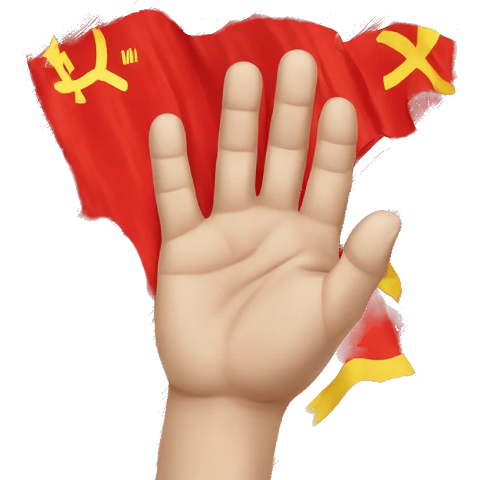 hand with soviet flag emoji