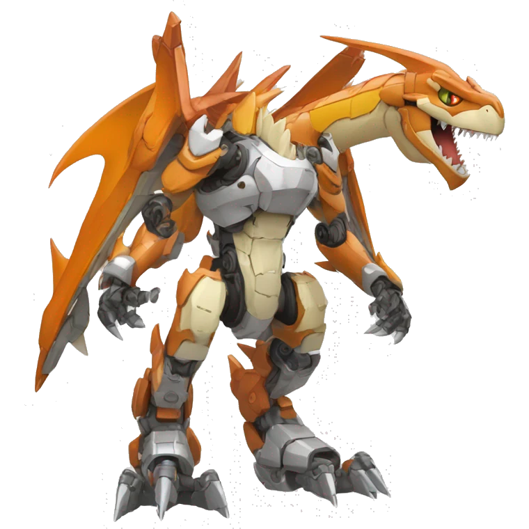 Mechanical Tyrantrum-Charizard-Medabot-Mecha full body emoji
