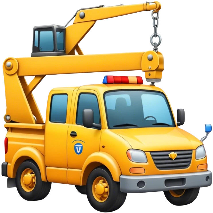 An emoji showing a tow truck offering roadside assistance emoji