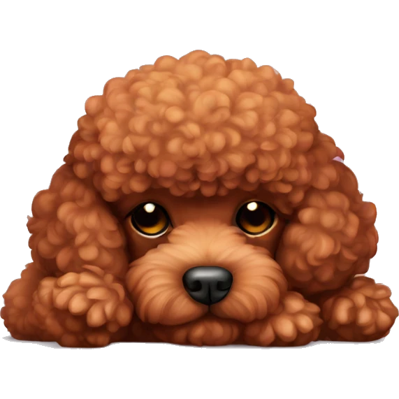 red toy poodle sleep emoji
