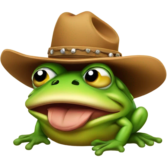 Farting cowboy frog emoji