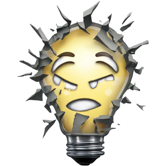 shattered light bulb emoji