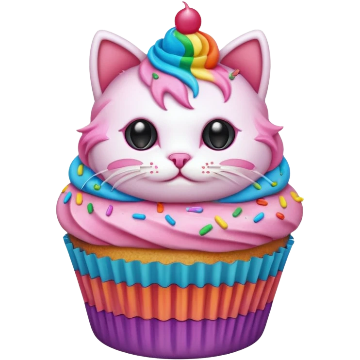 cat cupcake pink emoji