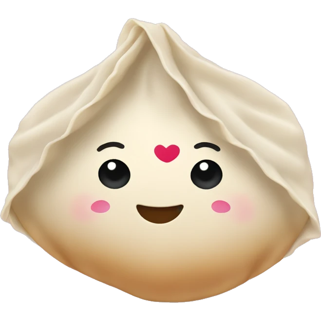 dumpling with pink hearts emoji