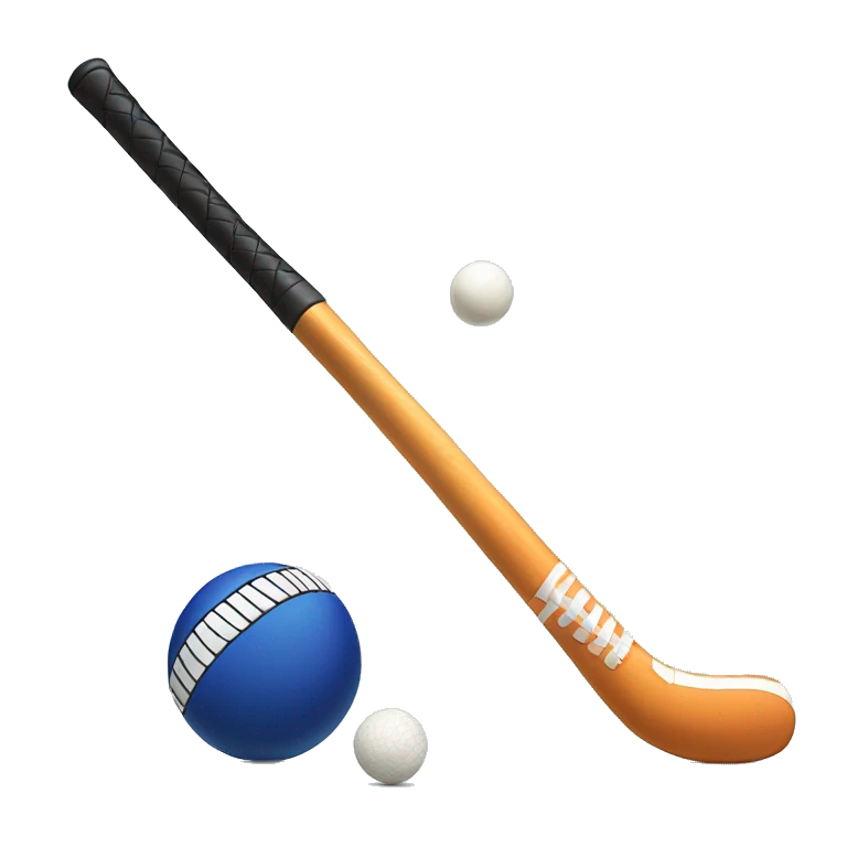 Field Hockey stick and ball emoji