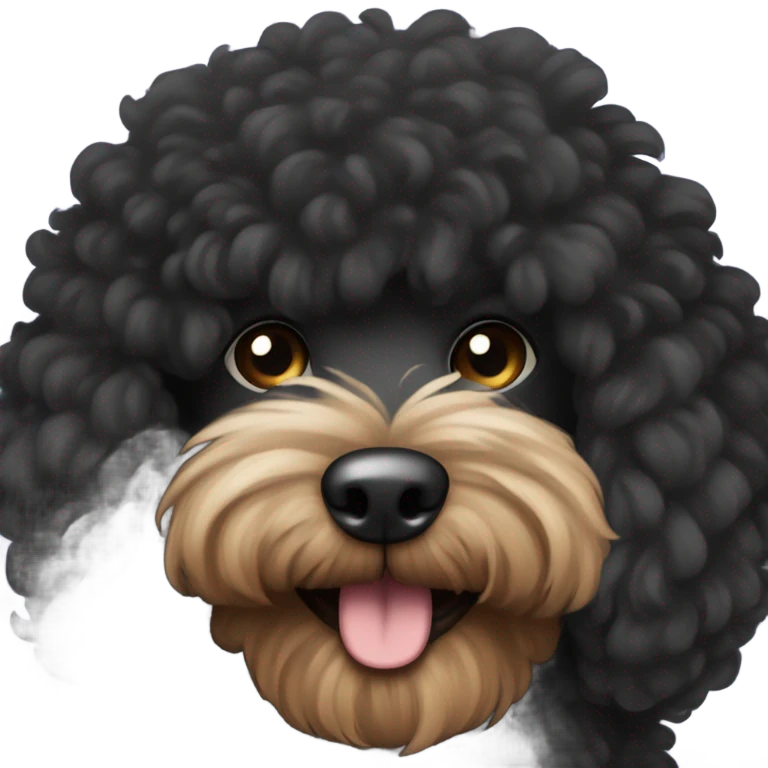 Black mini doodle face emoji