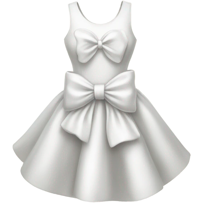A white bow and dress  emoji