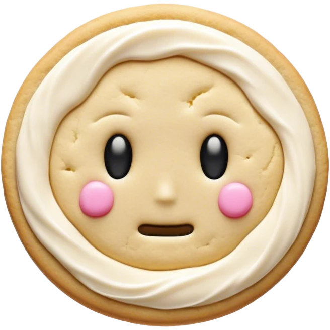sugar cookie without face emoji