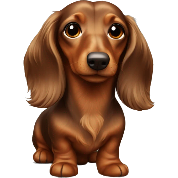 Long hair dachshund brown emoji