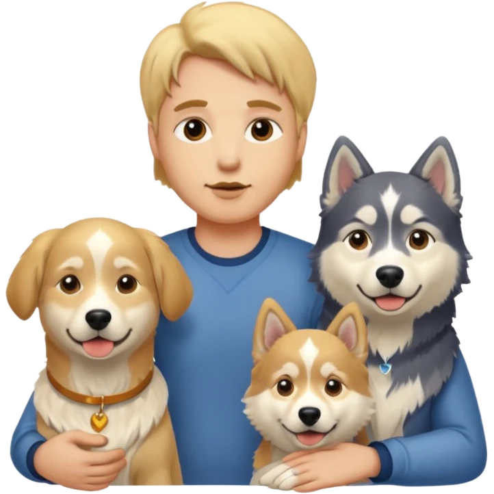 Walker + two dogs emoji