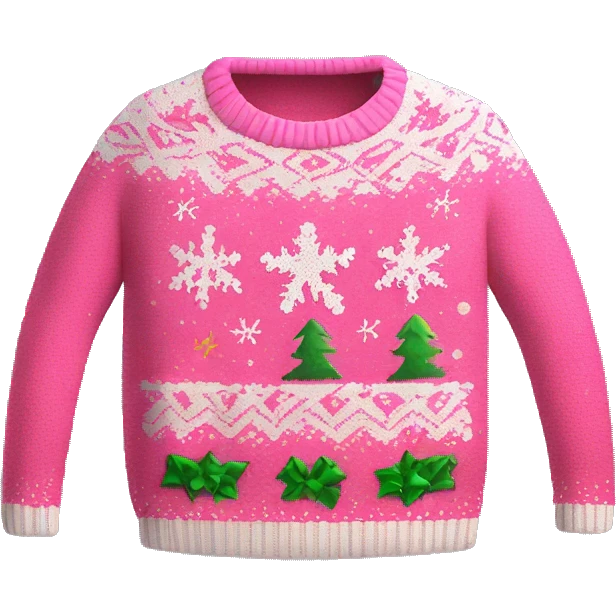 Realistic isolated pink ugly Christmas sweater. emoji