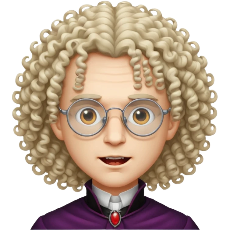 curly vampire with optical emoji